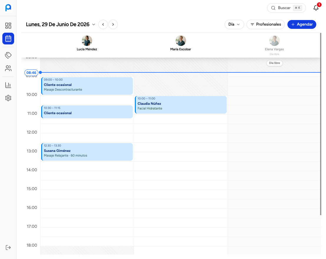 Agenda visual del equipo