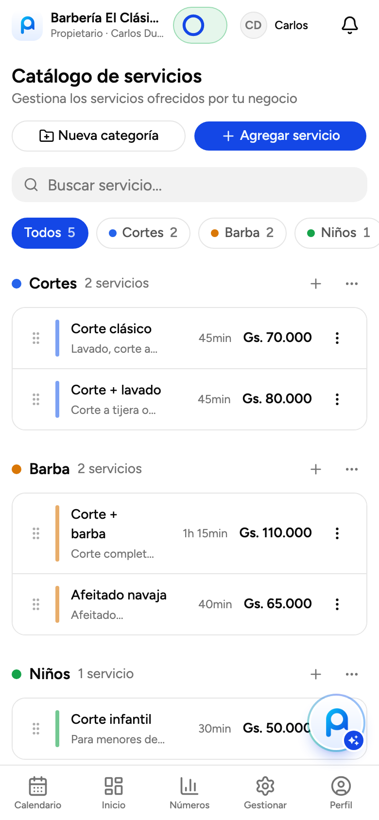 Tocá un servicio y deslizalo, directo desde el celular.